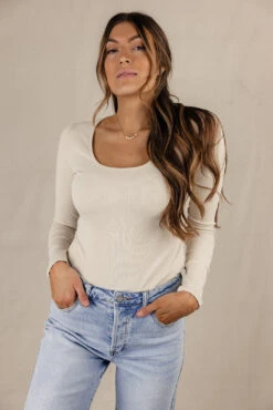 Alabaster Sky Square Neck Top