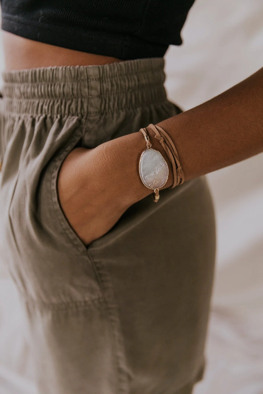 Stone Of Courage Suede Wrap Bracelet - Image 5