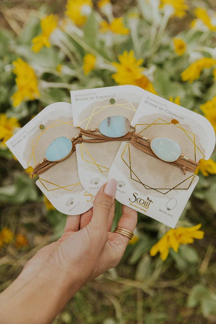 Stone Of Courage Suede Wrap Bracelet - Image 2