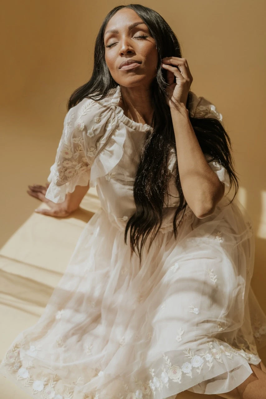 SALT Rosalind Embroidered Tulle Dress - Image 11