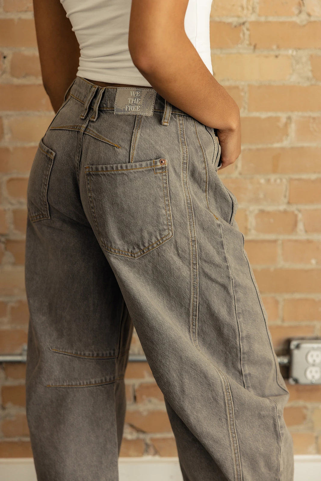 Free People Good Luck Mid Rise Barrel Jeans - Image 17
