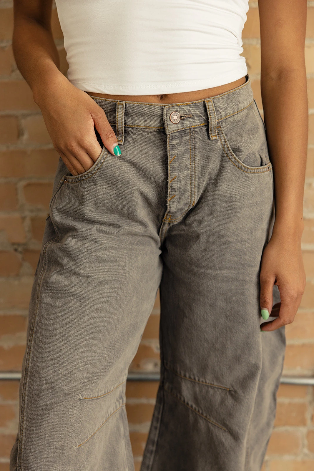 Free People Good Luck Mid Rise Barrel Jeans - Image 15