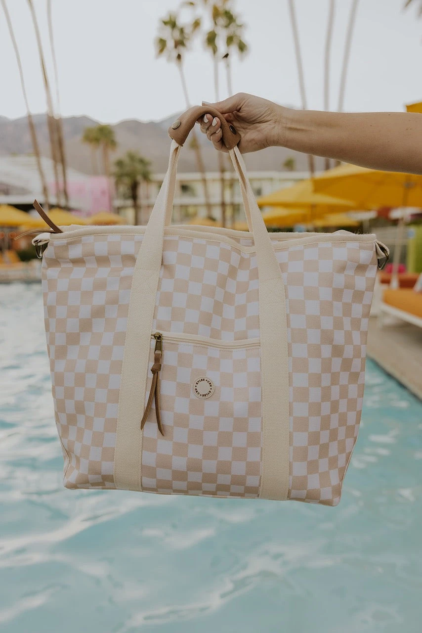 Rylee + Cru Shell Checker Cooler Tote
