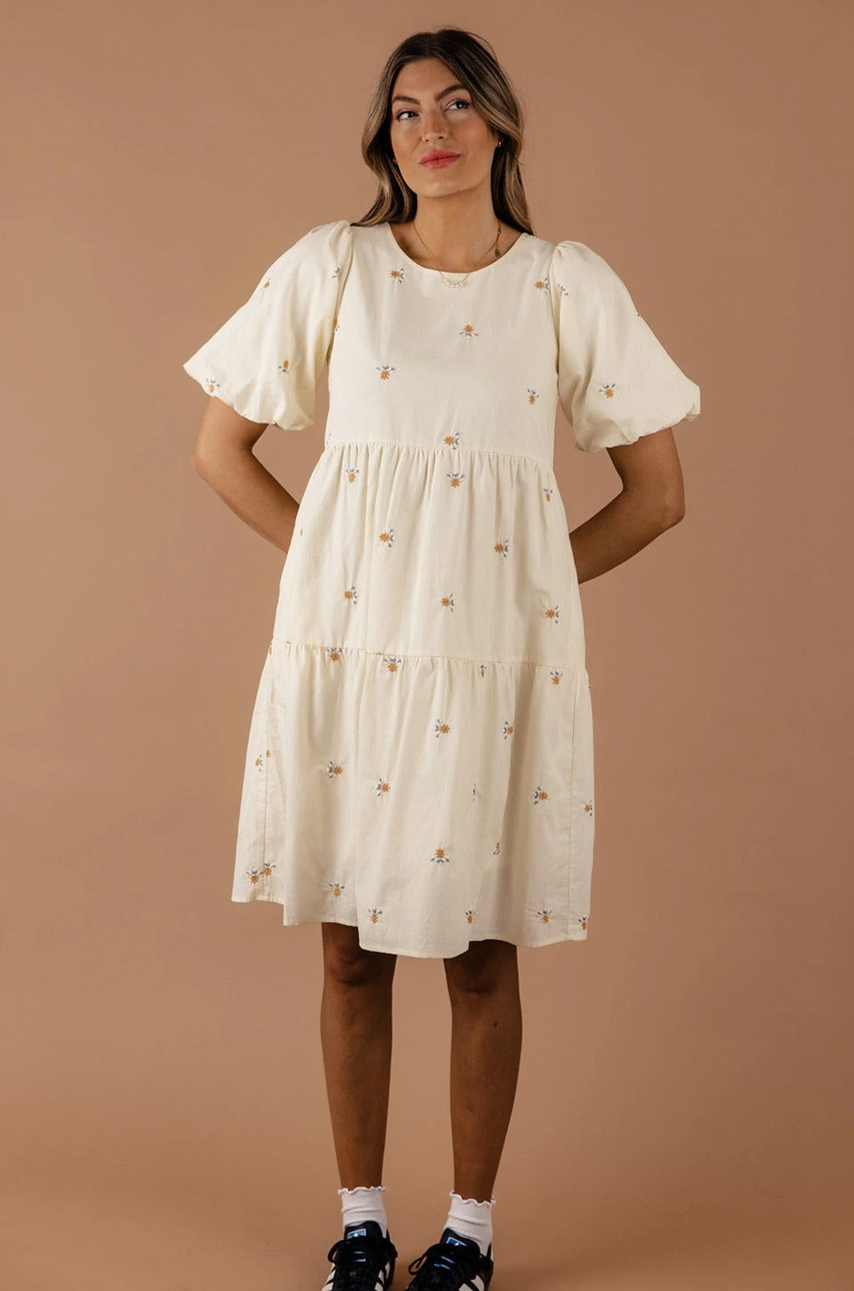 You Are The World Puff Sleeve Dress - Image 3