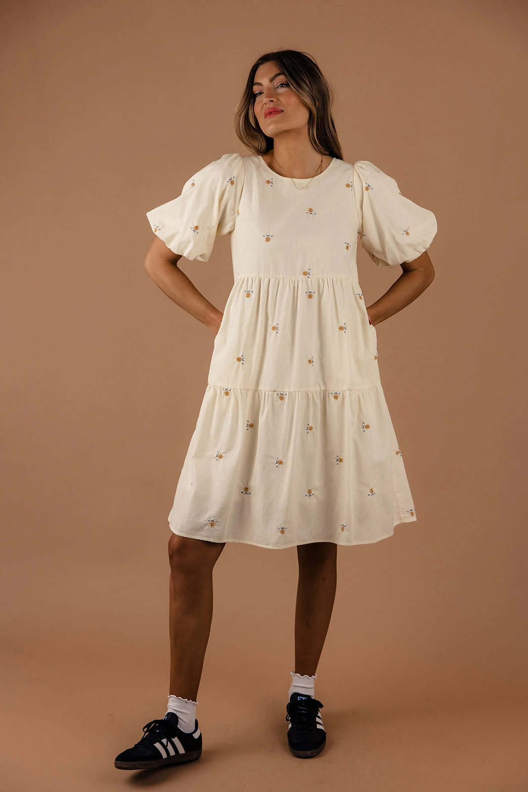 You Are The World Puff Sleeve Dress - Image 7