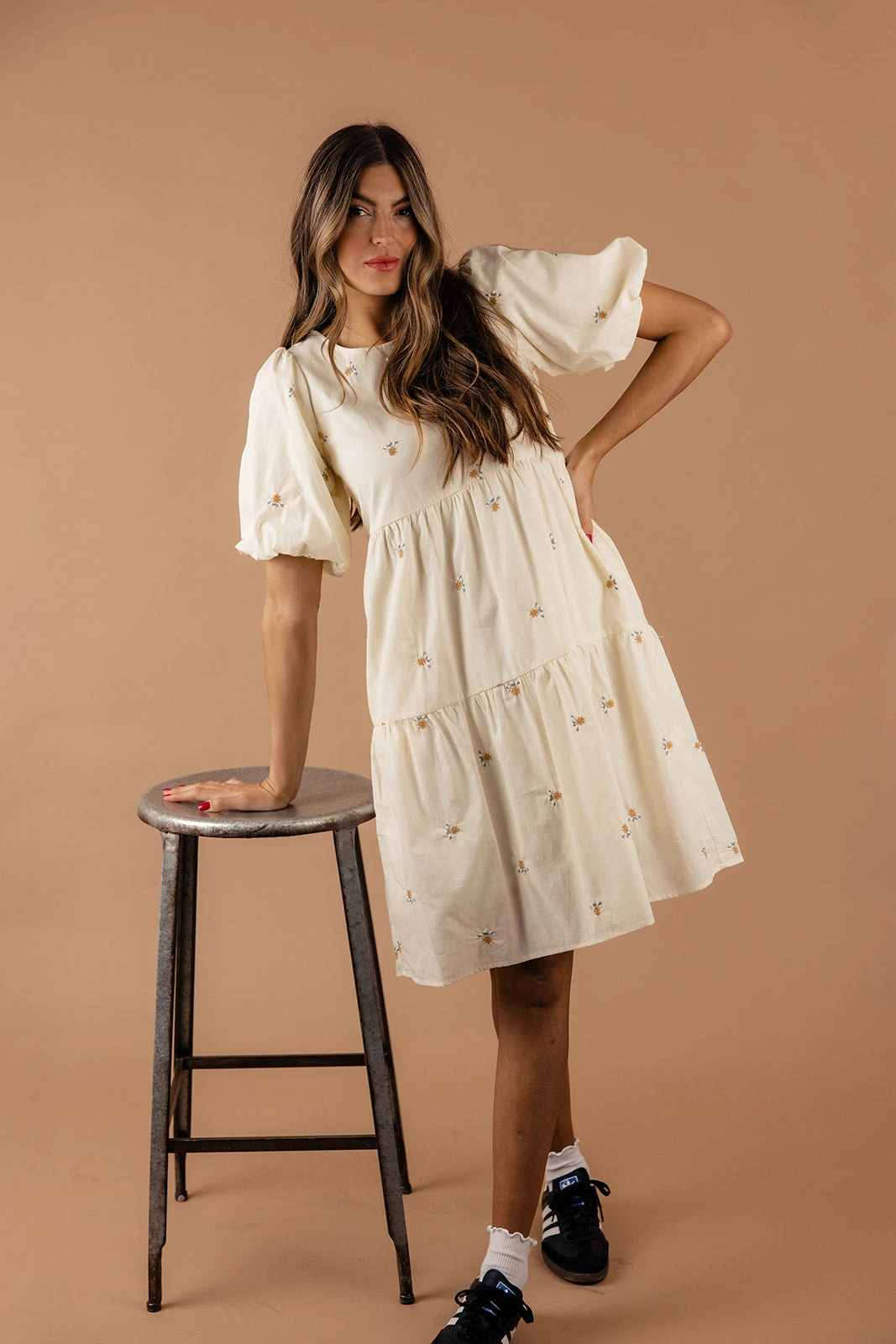 You Are The World Puff Sleeve Dress - Image 2