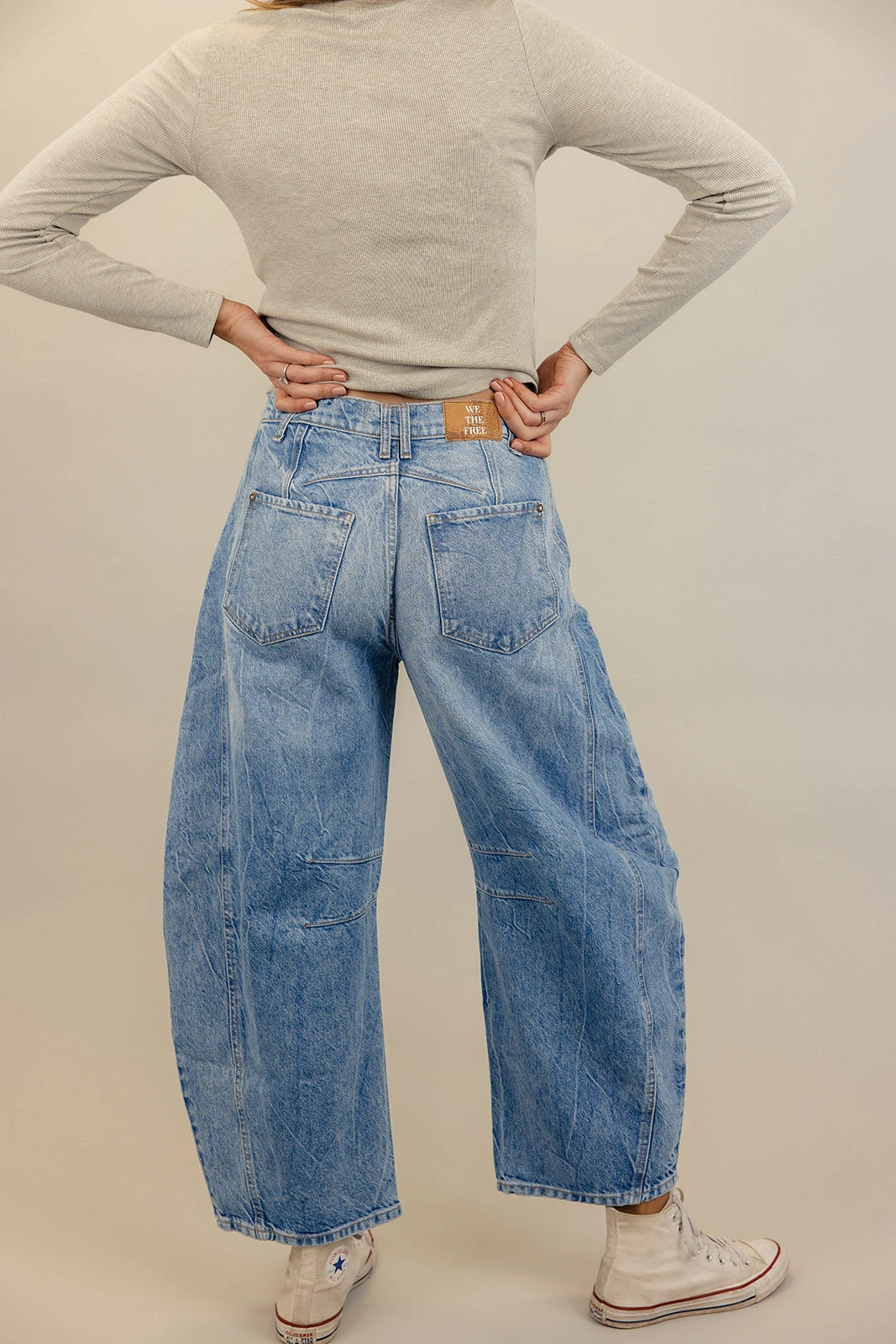 Free People Good Luck Mid Rise Barrel Jeans - Image 5