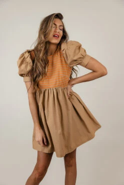 At The Wake Puff Sleeve Flare Dress