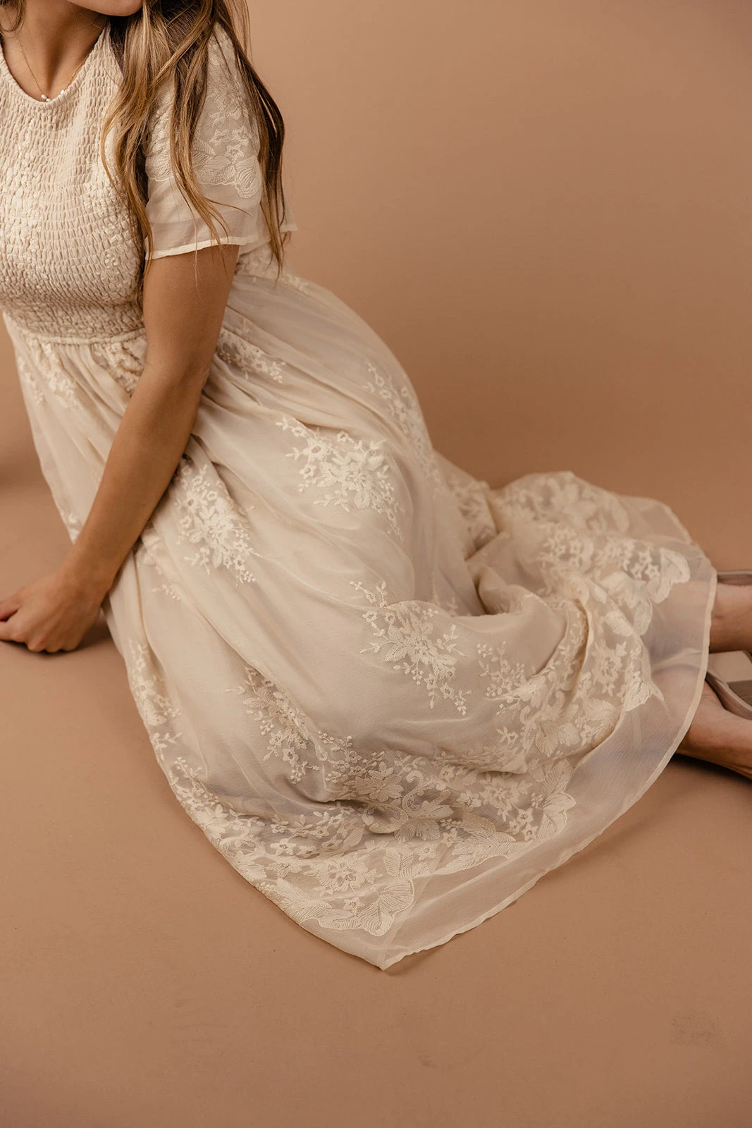 Juliette Smocked Lace Dress - Image 6