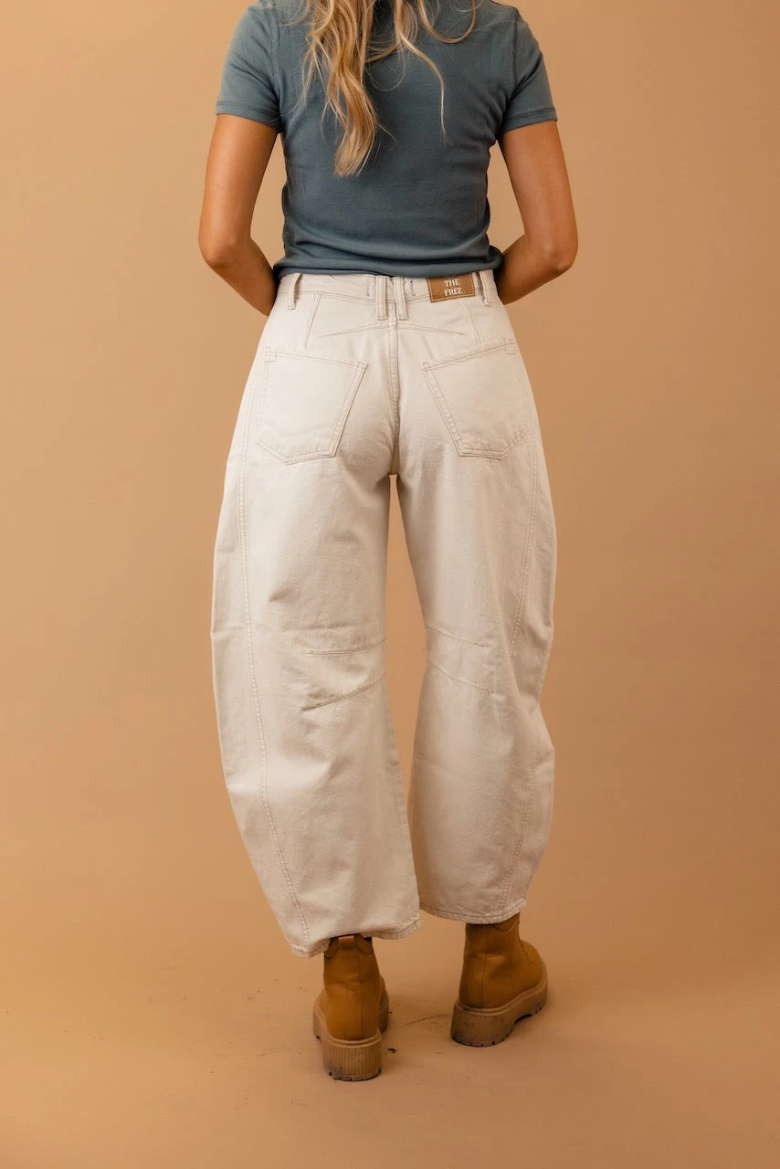 Free People Good Luck Mid Rise Barrel Jeans - Image 9