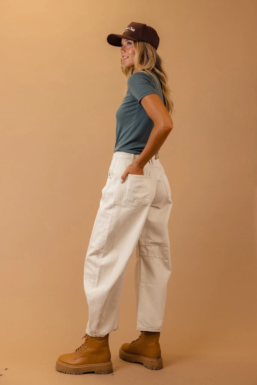 Free People Good Luck Mid Rise Barrel Jeans - Image 7