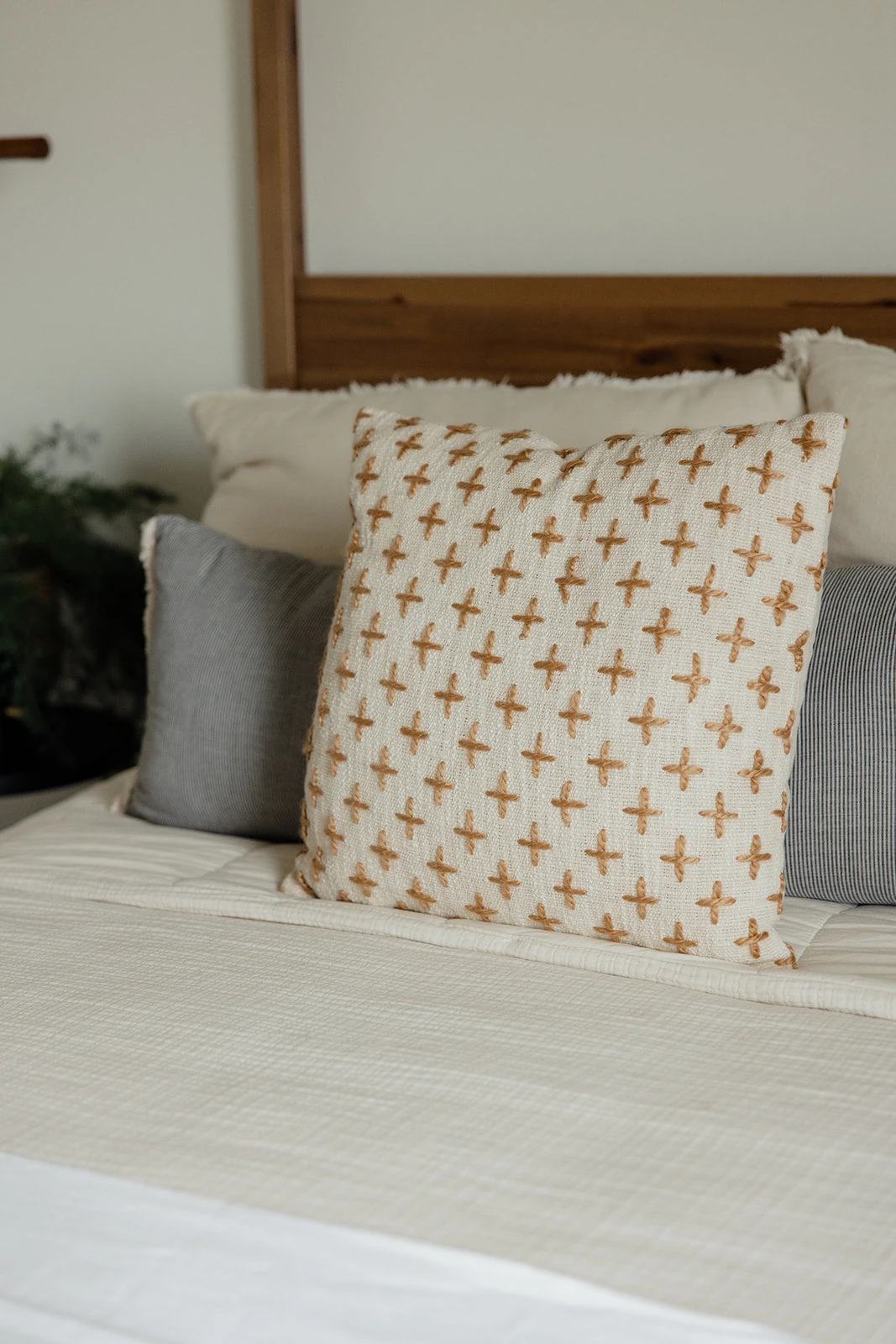 Sparrow Cross Embroidered Pillow - Image 3