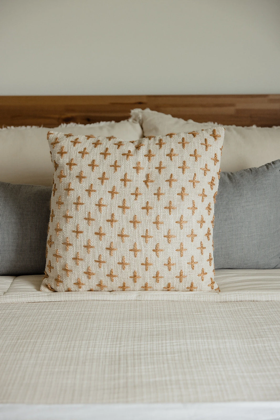 Sparrow Cross Embroidered Pillow - Image 2