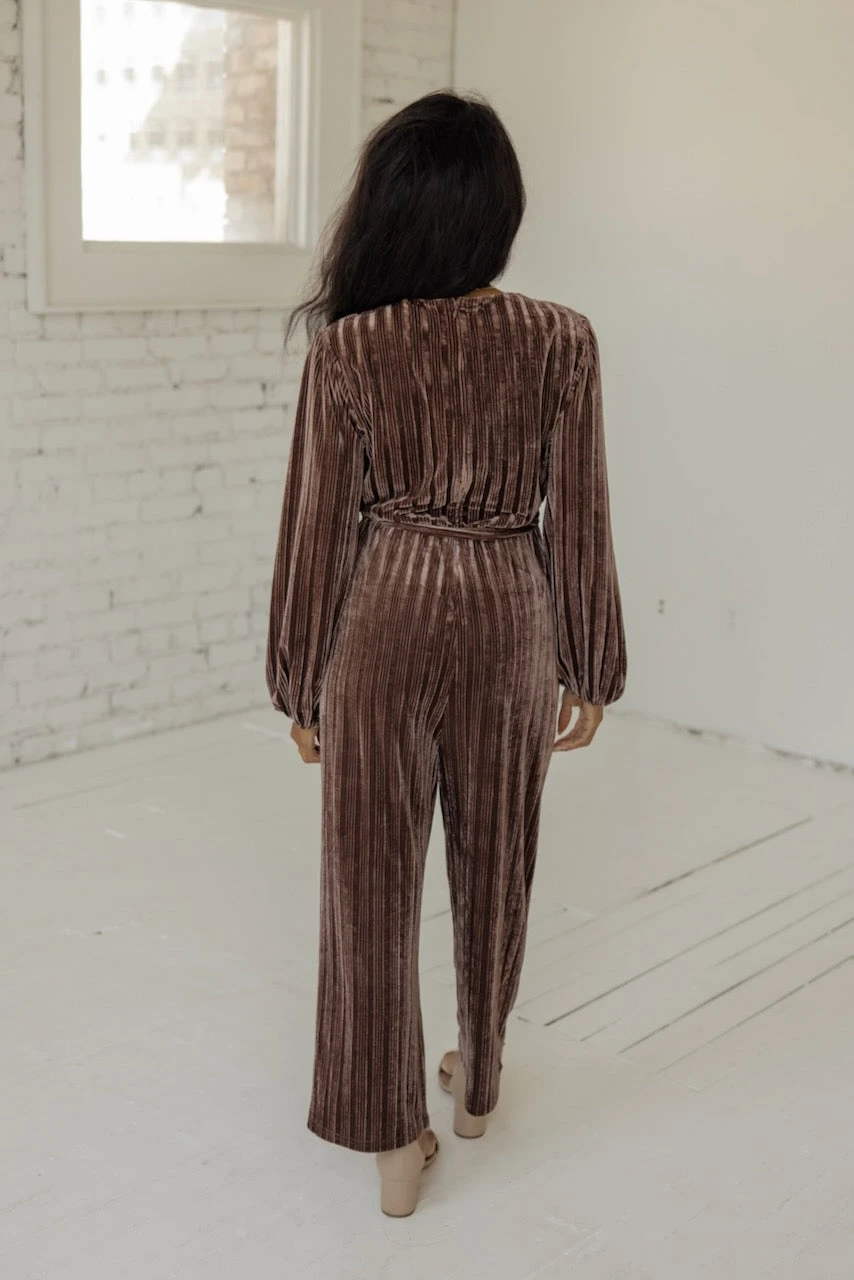SALT Laurene Textured Velvet Jumpsuit - Image 5