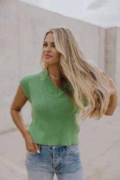 Scream And Shout Cropped Sweater Vest