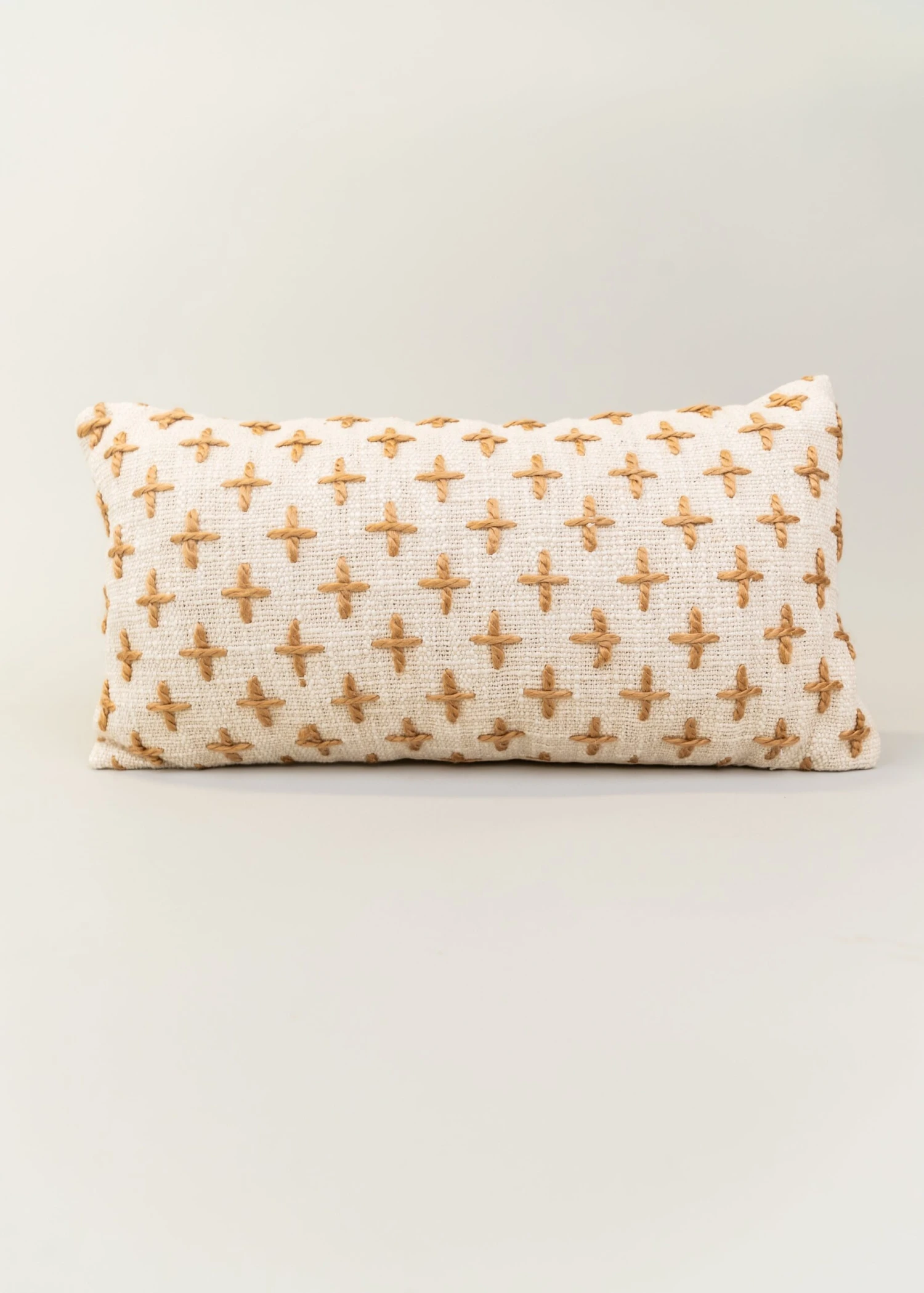 Sparrow Cross Embroidered Lumbar Pillow - Image 3