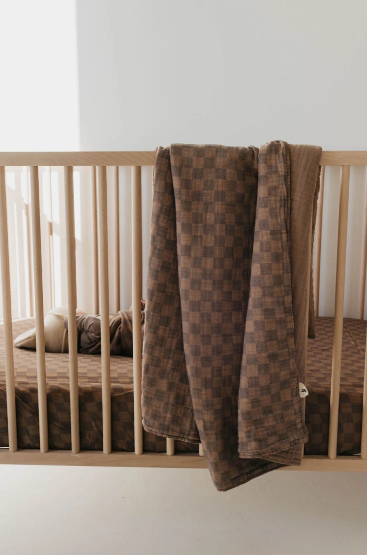 Faded Brown Checker | Crib Sheet (Ships In 7-10 Business Days) - Image 3