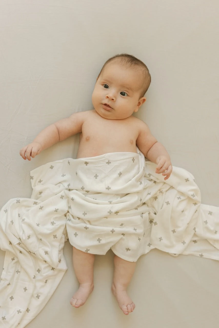 Little Unicorn Grey Cross Stretch Knit Swaddle Blanket 2 Pack - Image 6